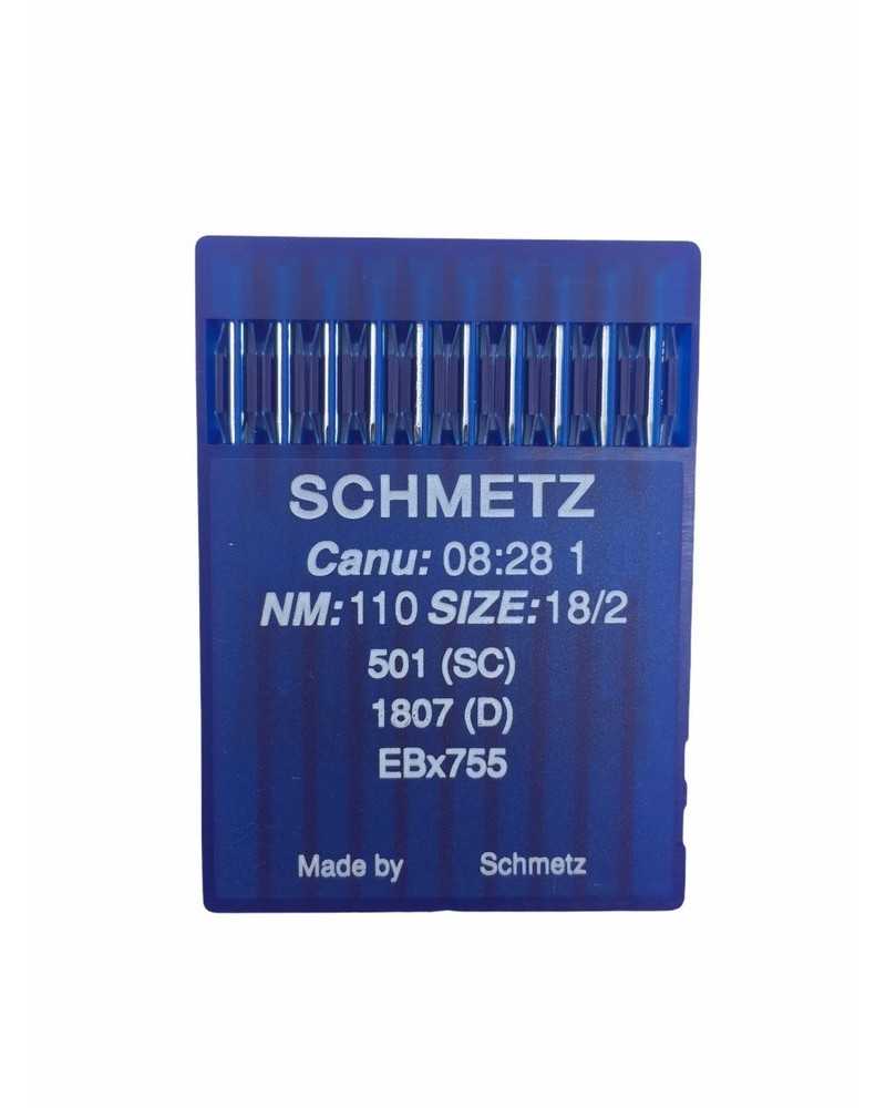 10 aiguilles pour machine à coudre industrielle Schmetz NM:110 TAILLE:18/12 501 (SC) 1807(D) EBx755
