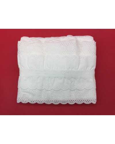 Sangallo Lace Scalloped Double Flounce Lace Passanastro White Flower 11 Cm High