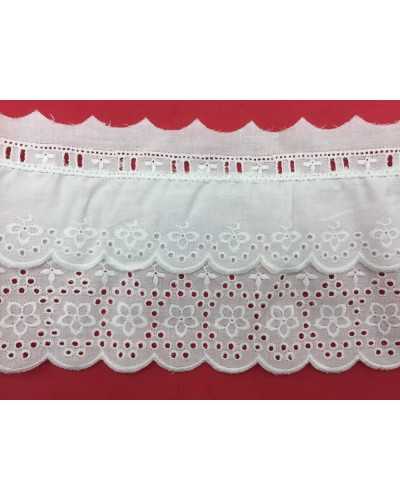 Sangallo Lace Scalloped Double Flounce Lace Passanastro White Flower 11 Cm High