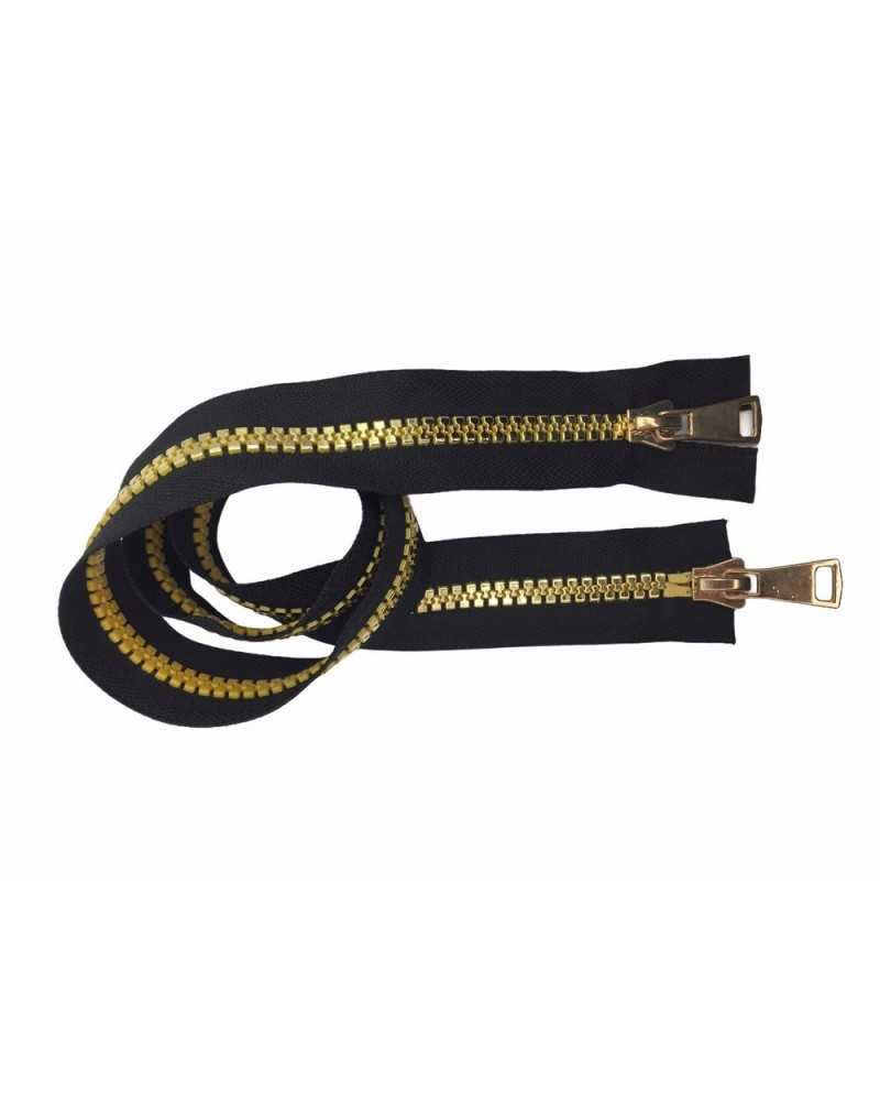 Cremallera Cremallera Cadena De Plástico Grande 20 Fundición A Presión Doble Cursor Metal Pulido Liberable 80 Cm