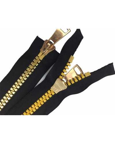 Cremallera Cremallera Cadena De Plástico Grande 20 Fundición A Presión Doble Cursor Metal Pulido Liberable 80 Cm