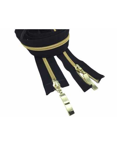 Cerniera Lampo 2 Cursori Sganciabile Lunga 1 Mt Catena 6 Nylon Fettuccia Nera