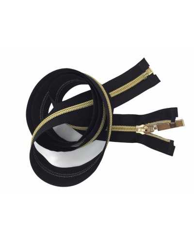 Cremallera Cremallera Nylon 1 Corredera Metal Brillante Divisible Negro 1 Metro Largo