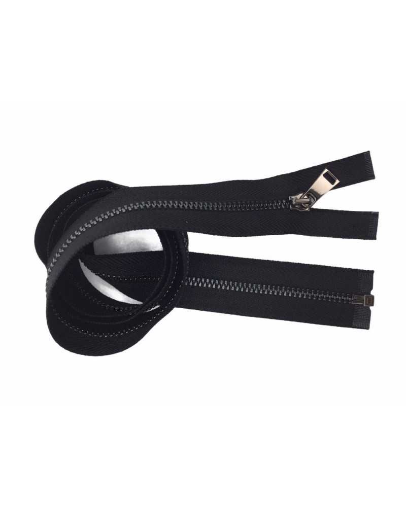 Metall-Blitzkette, 5 brünierte, lösbare Reißverschlussscharniere, 1 Cursor 80 cm
