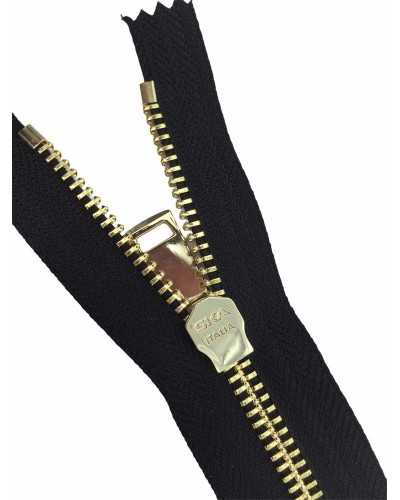 Metall-Blitzkette, 5 goldene Reißverschlussscharniere, 1 fester Cursor 20 cm