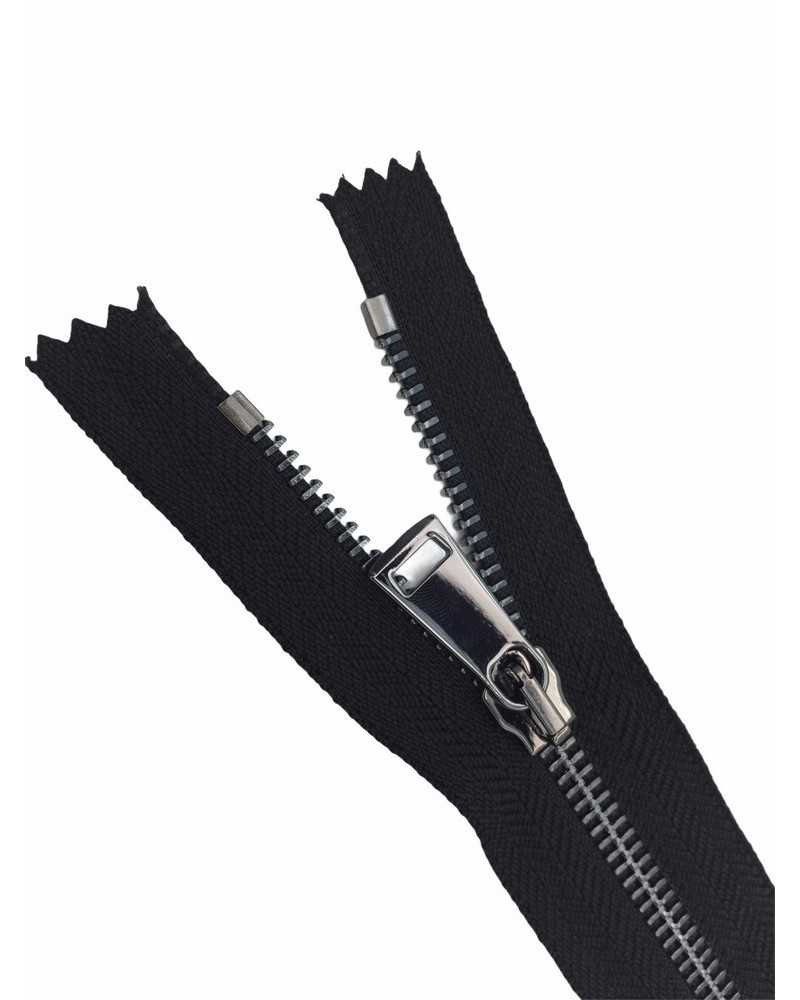 Chaîne Éclair Métallique 5 Charnières Zip Brunies 1 Curseur Fixe 20 Cm