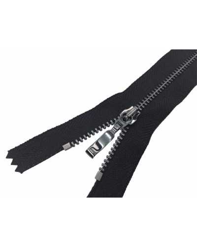 Reißverschlusskette aus Metall, 3 Reißverschlussscharniere, 1 fester Cursor 20 cm