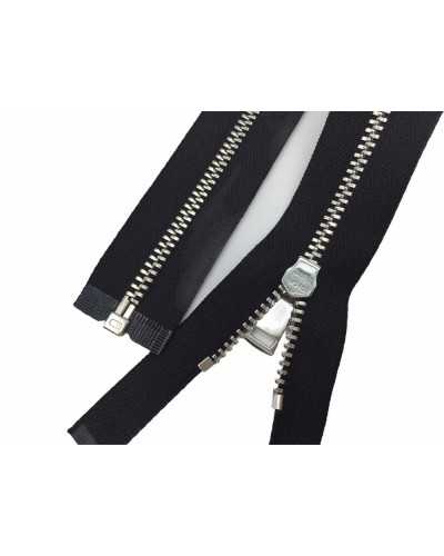 Metall-Blitzkette, 3 silberne, lösbare Reißverschlussscharniere, 1 Cursor 80 cm