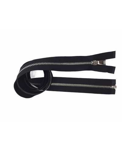 Cadena de relámpagos de metal 3 Bisagra liberable con cremallera plateada 1 Cursor 80 cm
