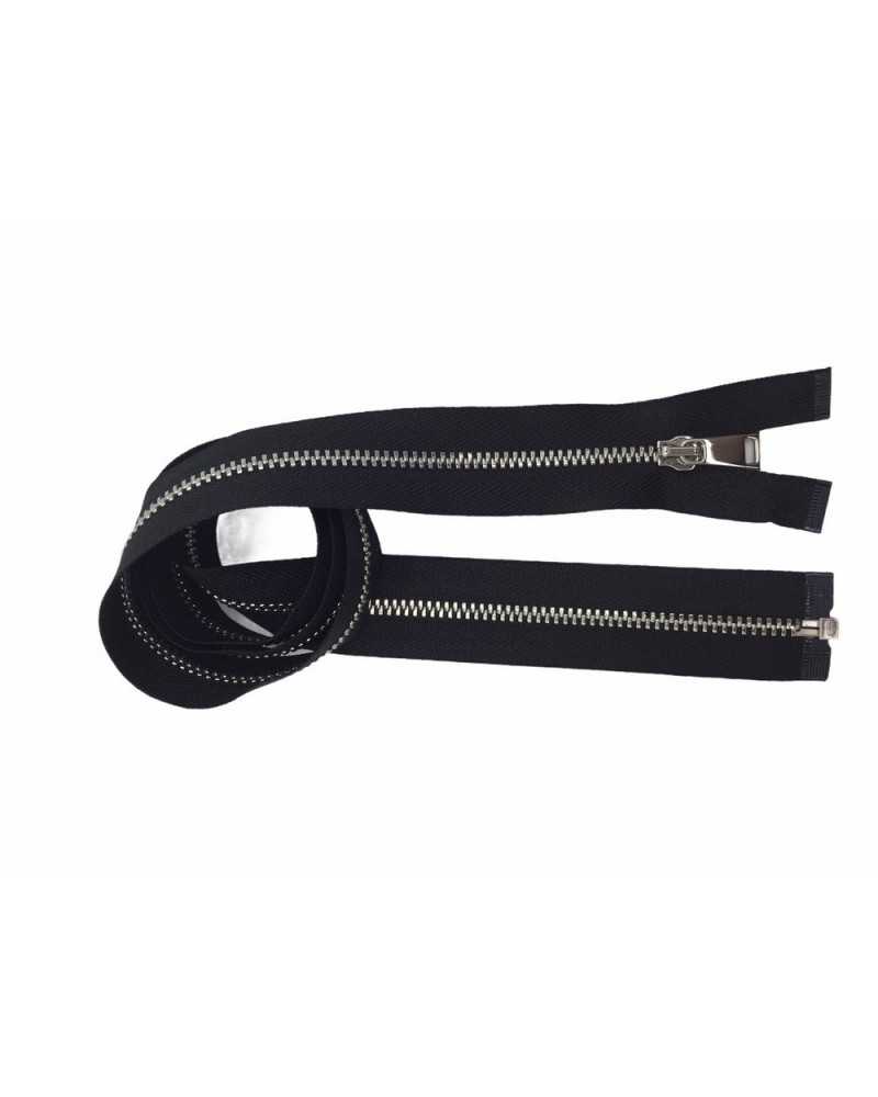 Cadena de relámpagos de metal 3 Bisagra liberable con cremallera plateada 1 Cursor 80 cm