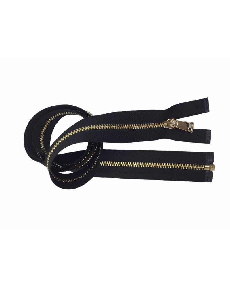 Lampo Metallo Catena 3 Oro Zip Cerniera Sganciabile 1 Cursore Cm 80