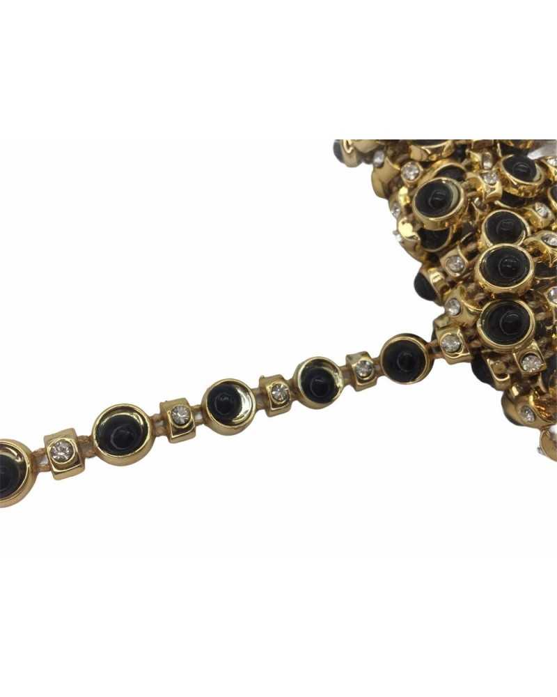 50 Cm Trimmings Jewel Black Resin Gold Strass Silver High 9 Mm