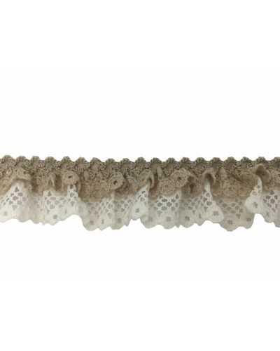 Lace Lace Double Frill Curled Bicolor High 25 Mm