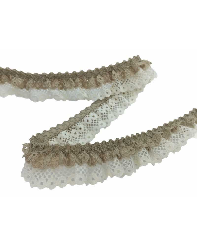 Lace Lace Double Frill Curled Bicolor High 25 Mm