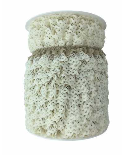 Lace Lace Double Frill Curled Bicolor High 25 Mm