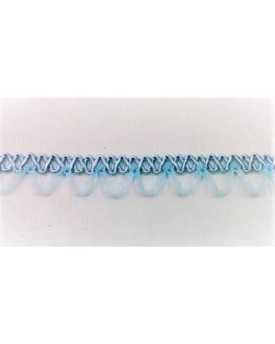 Pasamanería, borde de punta de organza azul claro, 15 mm de altura