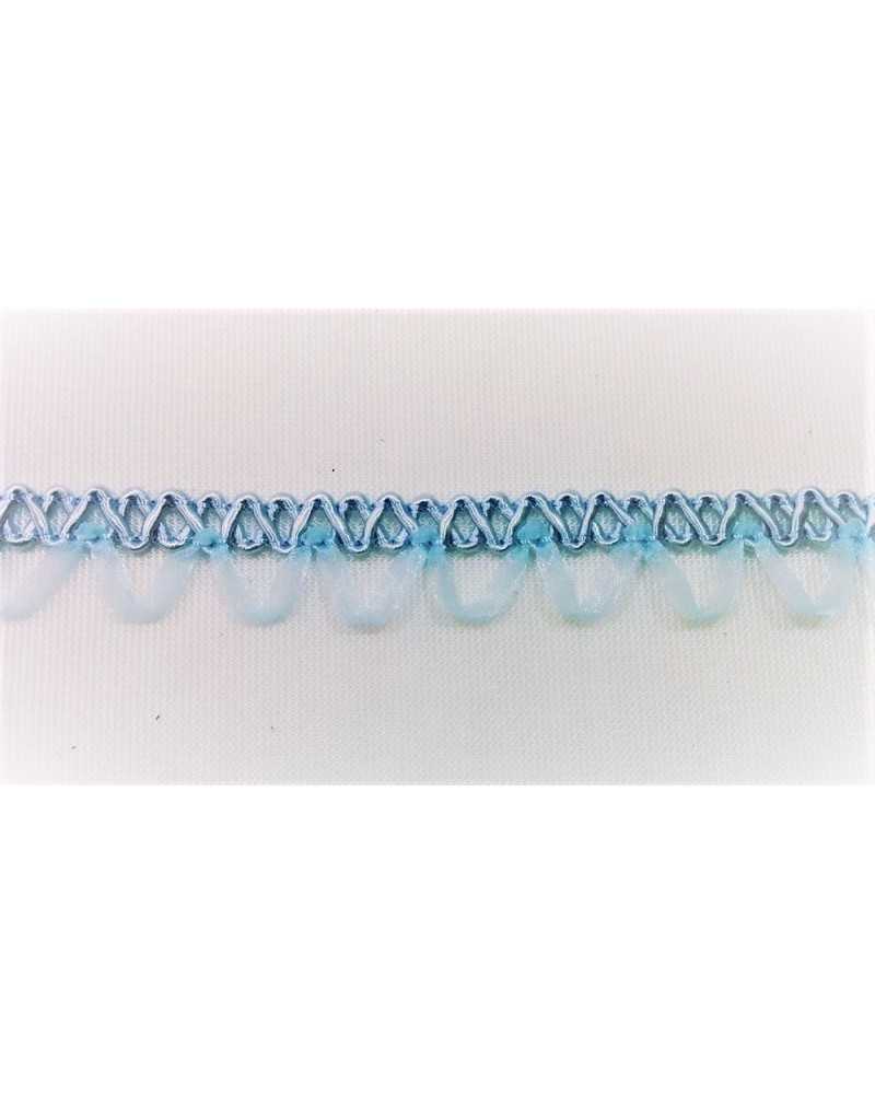 Trimmings, light blue organza tip border, 15 mm high