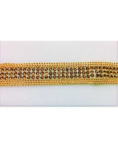 Passementerie bijou strass thermocollant pièce de 50 cm de hauteur 15 mm