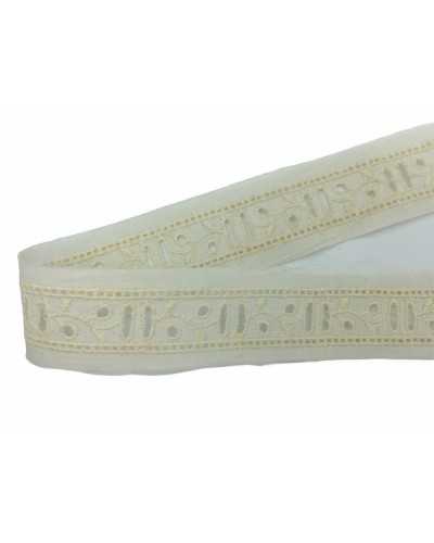 Broderie Anglaise Stickerei Passanastro 100 % Baumwolle 3 cm hoch