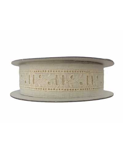 Broderie Anglaise Stickerei Passanastro 100 % Baumwolle 3 cm hoch