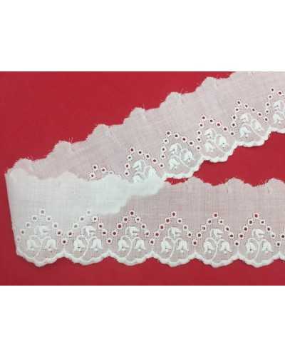 Scalloped Sangallo Lace Trimmings Bell Embroidery 6 Cm High