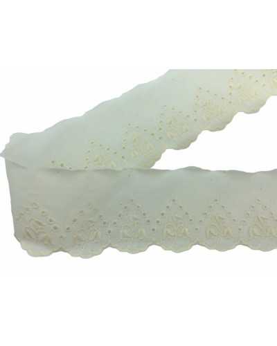 Wellenförmige Sangallo-Spitzenbesätze, Glockenstickerei, 6 cm hoch