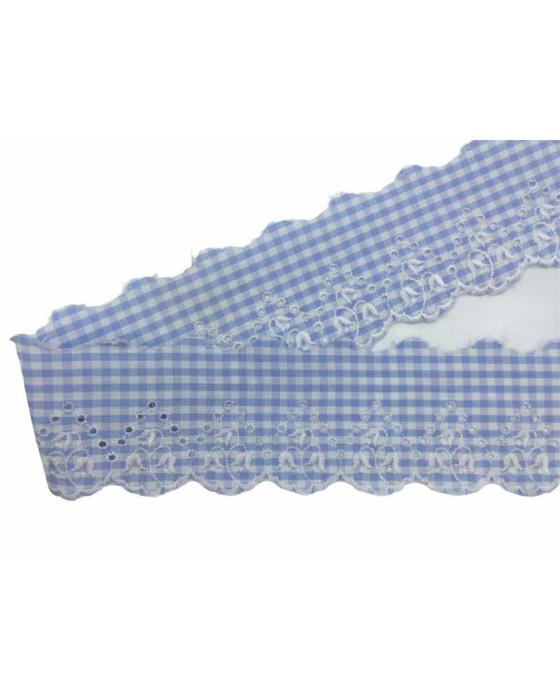 Verzierungen Spitze Sangallo-Spitze bestickt Campanella gewellt Zephir Vichy hoch 55 mm