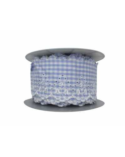 Verzierungen Spitze Sangallo-Spitze bestickt Campanella gewellt Zephir Vichy hoch 55 mm