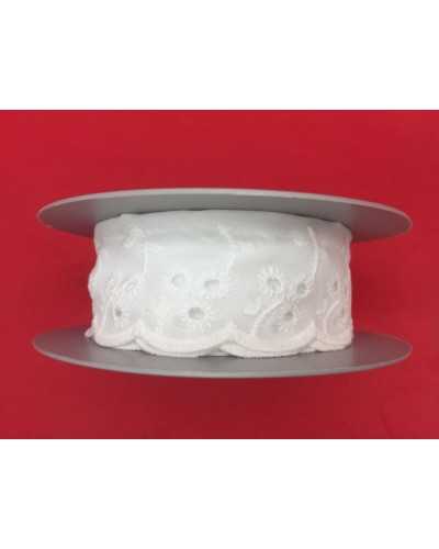 Passementerie Dentelle Sangallo Blanche Broderie Festonnée 6 cm de haut