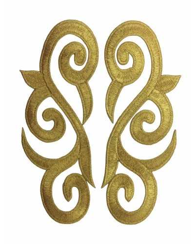 Application Couple Lurex Thermocollant Cou Brodé 17x6 Cm