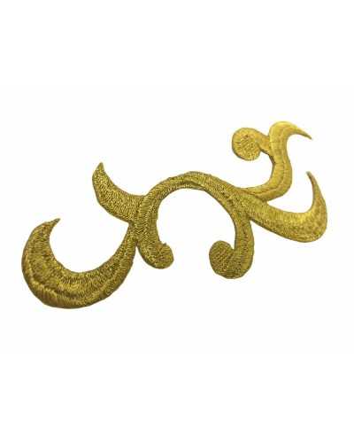 Lurex-Paar-Applikation zum Aufbügeln, bestickter Halsausschnitt, 11,5 x 4,5 cm