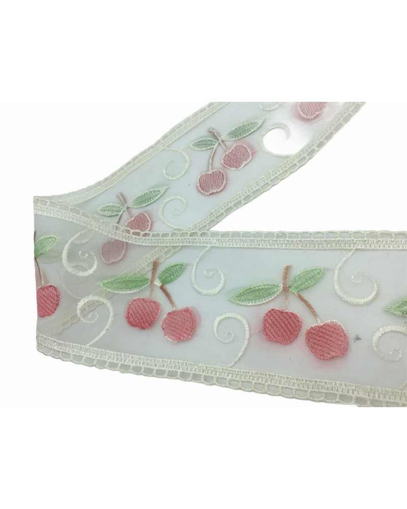 Organza-Spitzenbesatz, bestickte Trennwand, Höhe 9 cm
