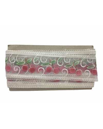 Organza-Spitzenbesatz, bestickte Trennwand, Höhe 9 cm