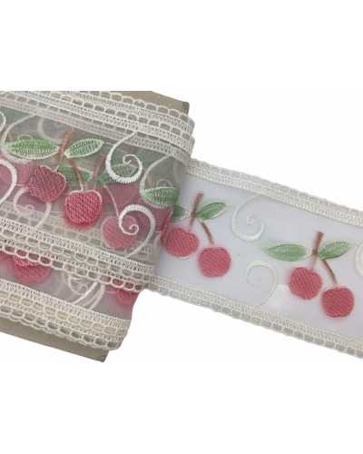 Organza-Spitzenbesatz, bestickte Trennwand, Höhe 9 cm