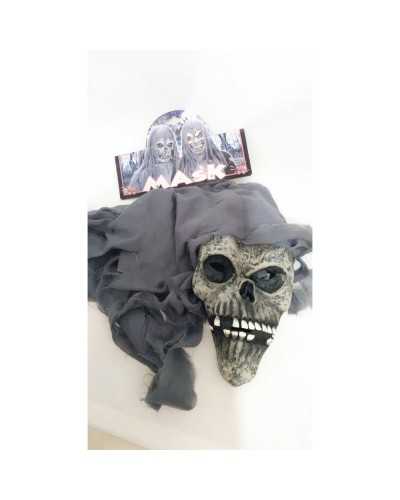 Death mask with gray fabric
