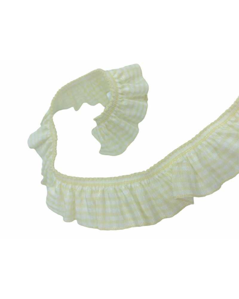 Trimmings Rouches elastic vichy zephir square 25 mm high