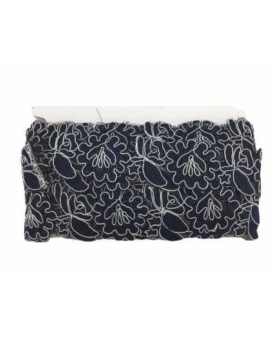 50 cm Passementerie Bord Fleur Organza Brodé Fil Argent 45 Mm Haut