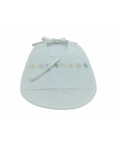 Bib Gimlet Organic Cotton Sponge Bib Aida Edge Embroider Marbet
