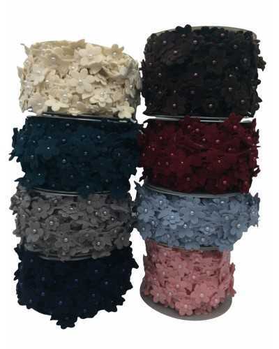 50 Cm Trimmings Velvet Flowers Cut Out Bead Stud 4 Cm High