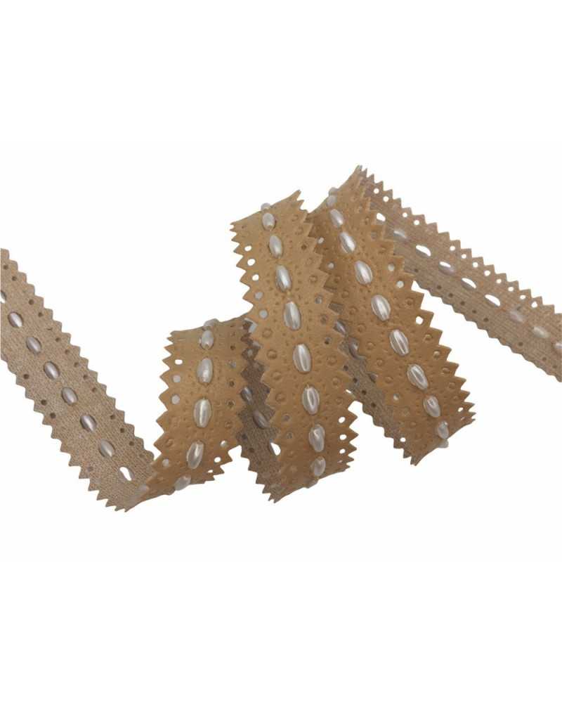 Passamaneria Moda Copripunto Finta Pelle Traforata Chicco Riso Alta 2 Cm