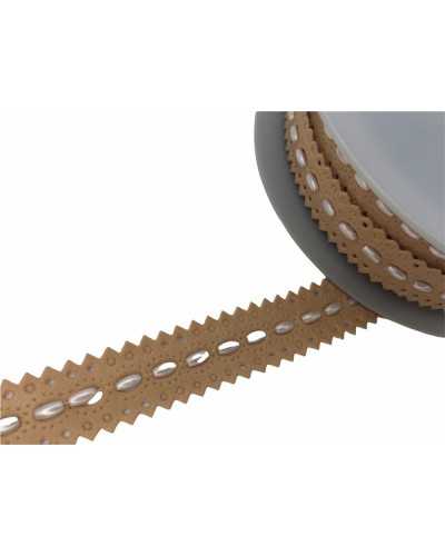 Passamaneria Moda Copripunto Finta Pelle Traforata Chicco Riso Alta 2 Cm