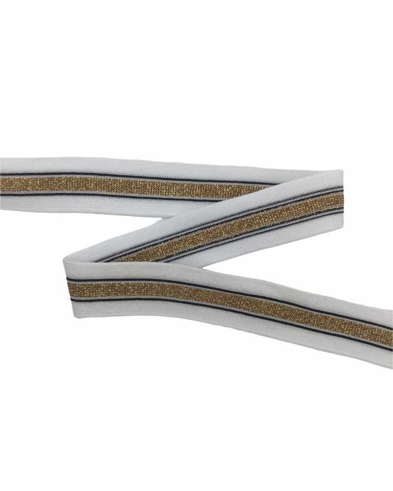 Passamaneria Nastro Maglina Semielastico Riga Banda Lurex Alto 25 Mm