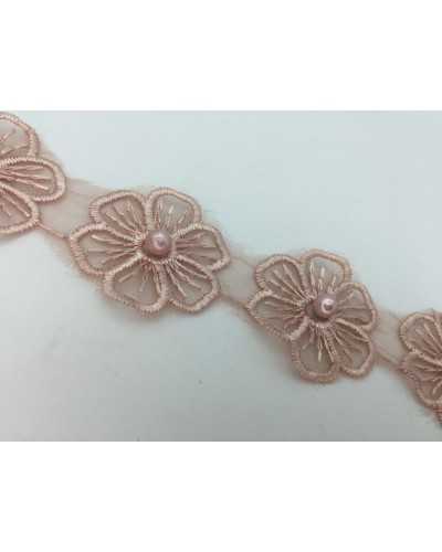 50 Cm Trimmings Flowers Bead Cuttable Antique Pink 13 Pieces High 35 Mm