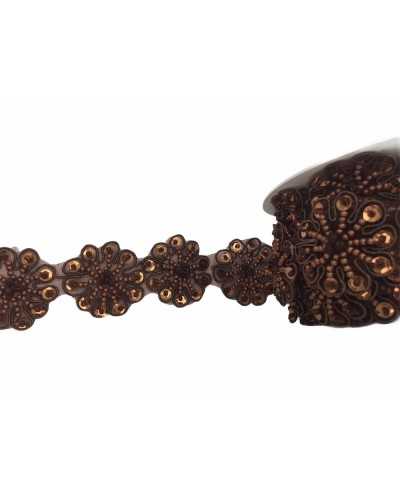 50 Cm Trimmings Flowers Beads Sewed Sequins Bronze High 35 Mm