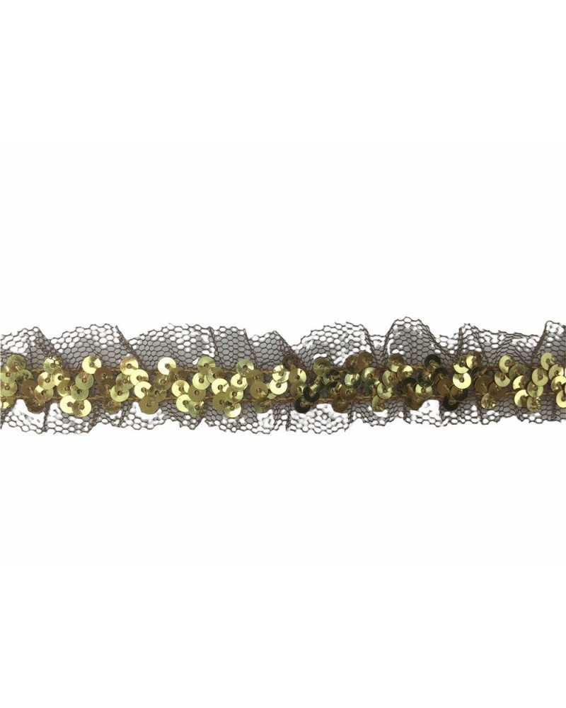 Trimmings Cover Point Elastic Tulle Rouches Sequins Curled High 25 Mm