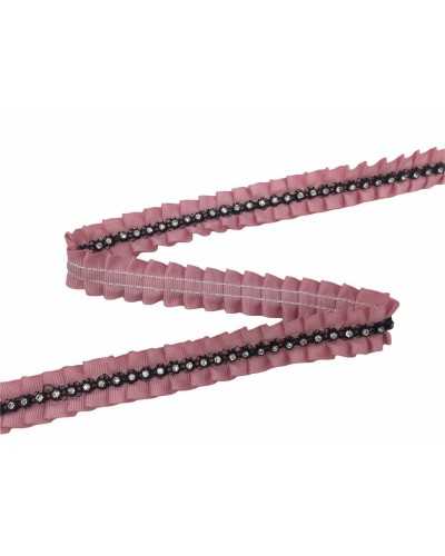 50 Cm Plissè Trimmings Rouches Gros Grain Strass Stitched 2 Cm High