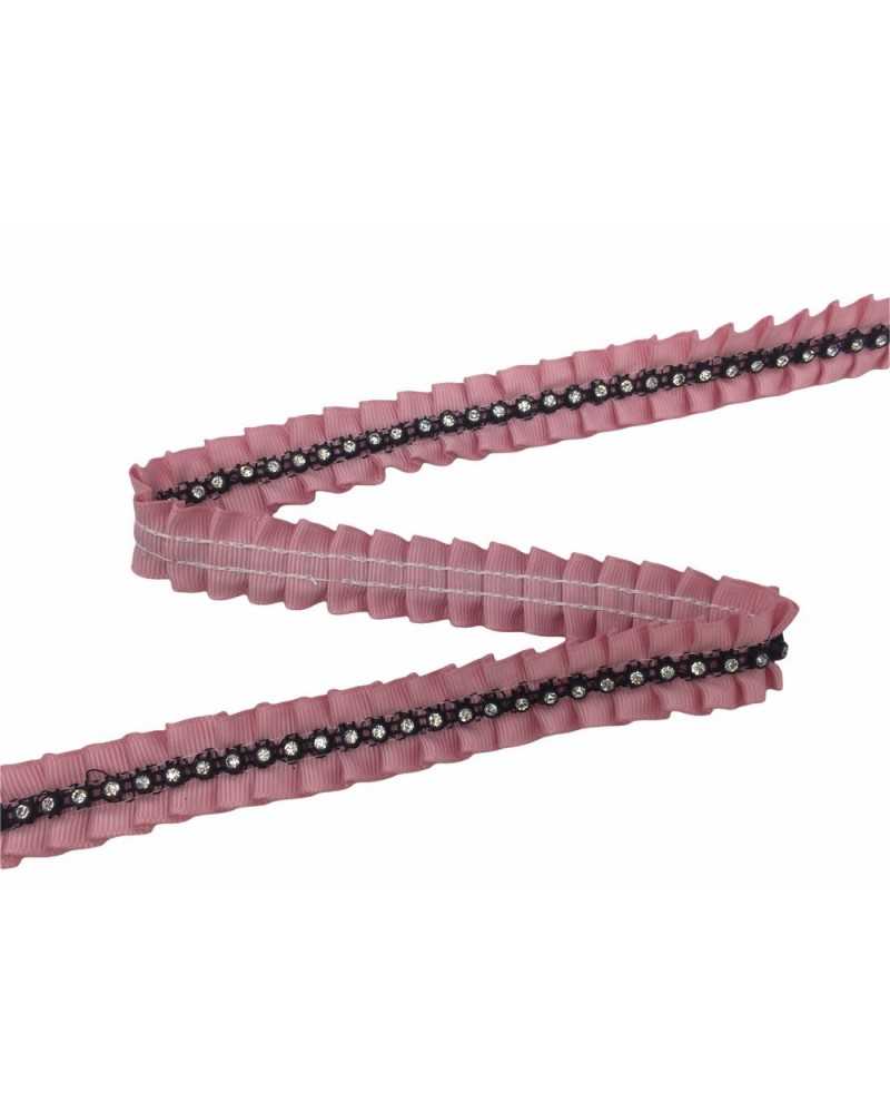 50 Cm Plissè Trimmings Rouches Gros Grain Strass Stitched 2 Cm High