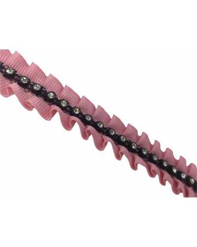 50 Cm Plissè Trimmings Rouches Gros Grain Strass Stitched 2 Cm High