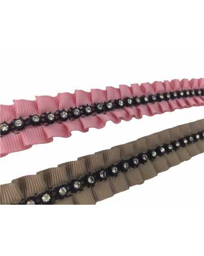 50 Cm Plissè Trimmings Rouches Gros Grain Strass Stitched 2 Cm High