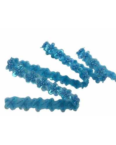 50 cm Verzierungen Applikation Blumen Nähen Pailletten Perlen Blumenform Höhe 13 mm